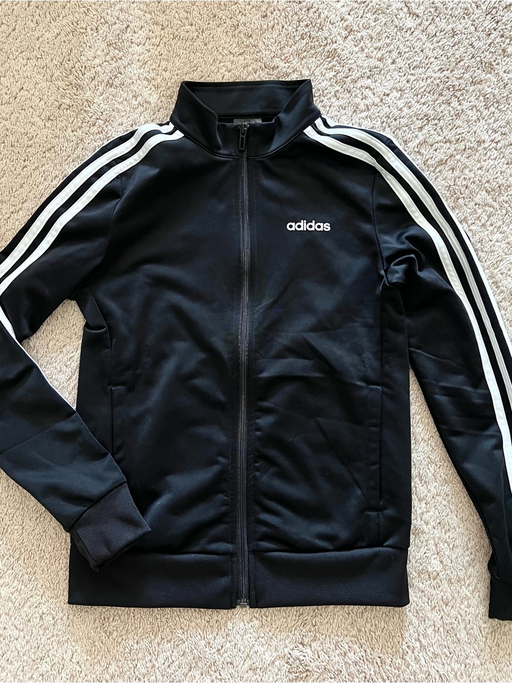 Adidas Kids Essentials 3-Stripe Track Jacket Black White Size XS